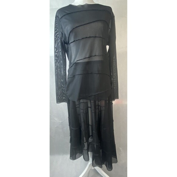Ivan Grundahl Copenhagen Asymmetric SHEER Two Piece Dress Size Medium Mesh Net - Picture 1 of 16